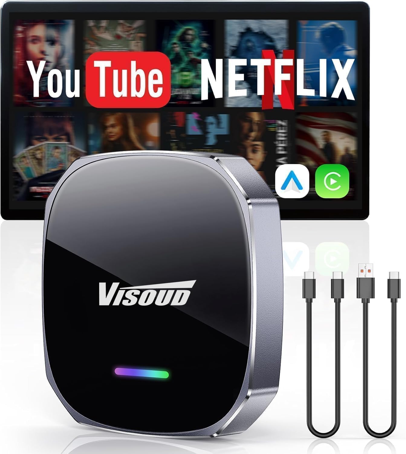 Wireless Carplay Adapter for iPhone Ai Magic Box with Netflix/YouTube Supports Car Electronics Car Audio Stereo Receivers-image-23