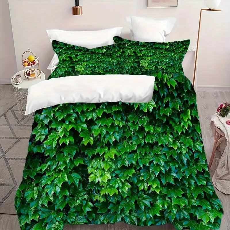 Housse de couette 240x260 feuille 3D réversible en microfibre douce et zippée