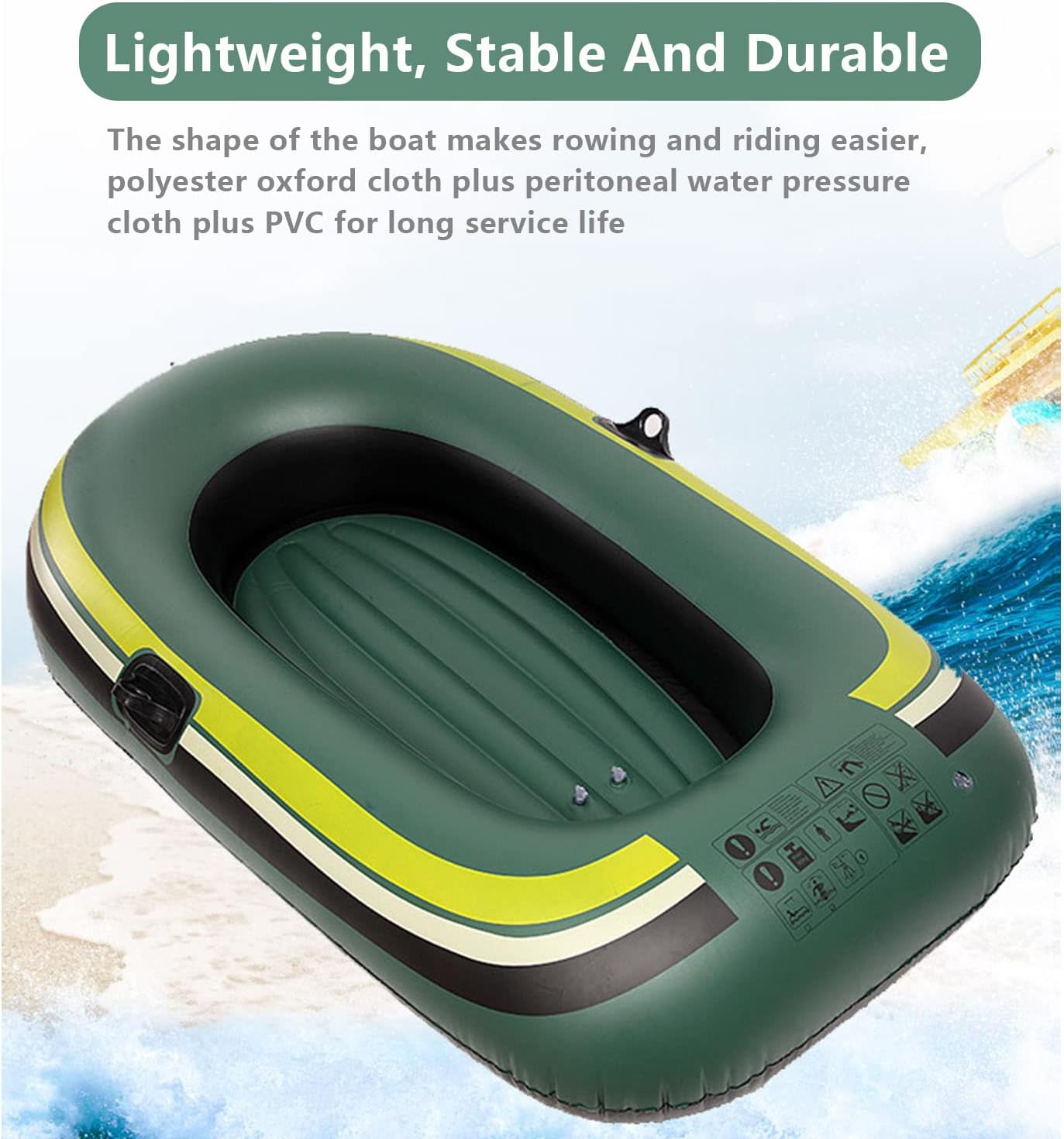 Inflatable Boat with Oars, Inflatable Fishing Boats for Adults 2/3/4 Person, Inflatable Boat for Pool with Oars