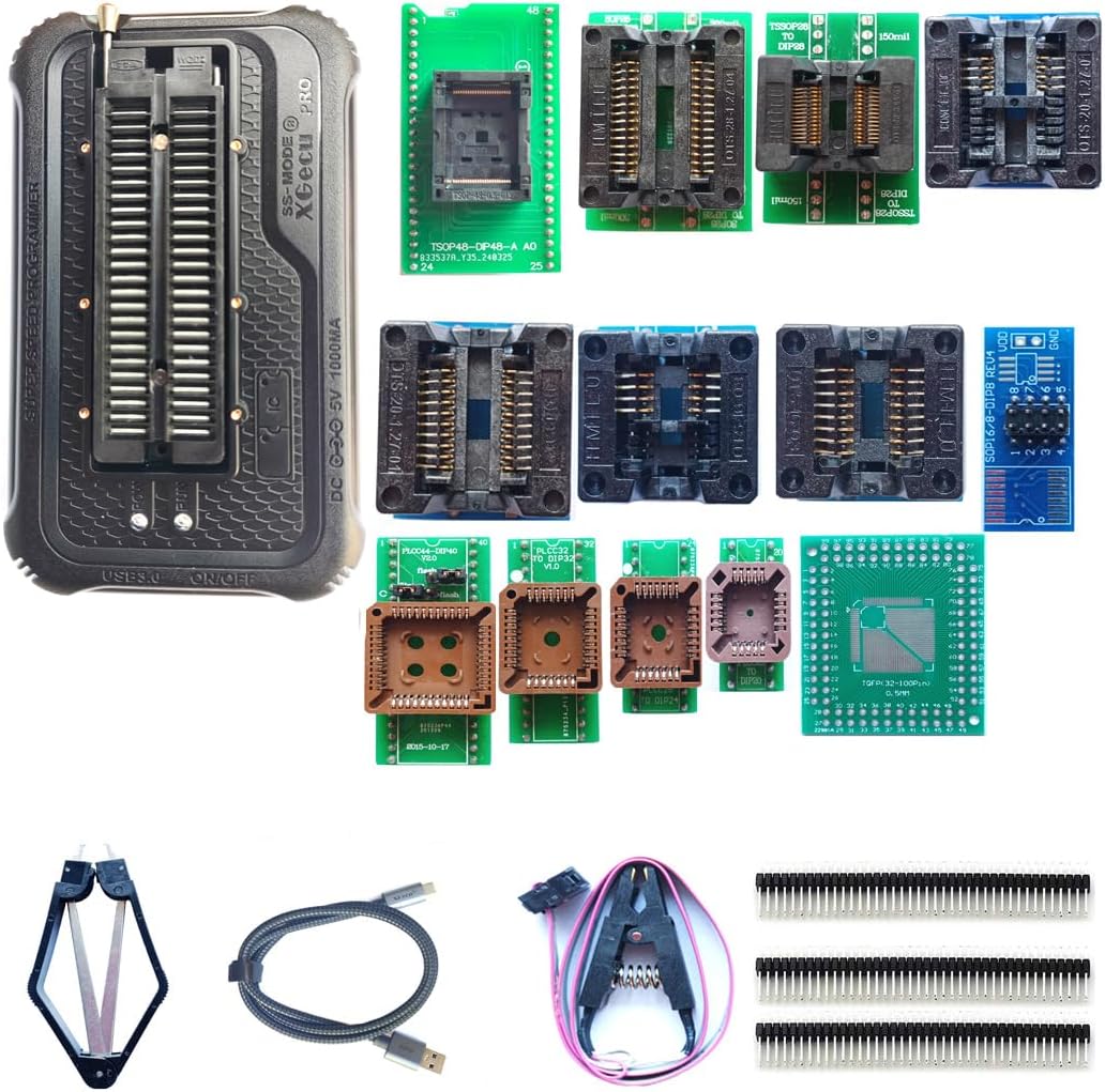 T76 Programmer 13 Adapters for with XGecuT76 T56 T48 Replacement ISP Chip SOP BGA QFN PIC NAND Flash EMMC Bios AVR MCU SPI Nor Tester Clip Socket IC Reader Writer