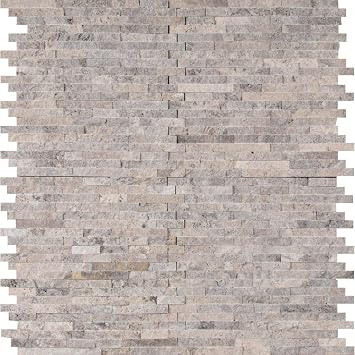 Silver Travertine Splitface Pattern Marble Tile, 8.16 SFT/case, (8 Pcs)