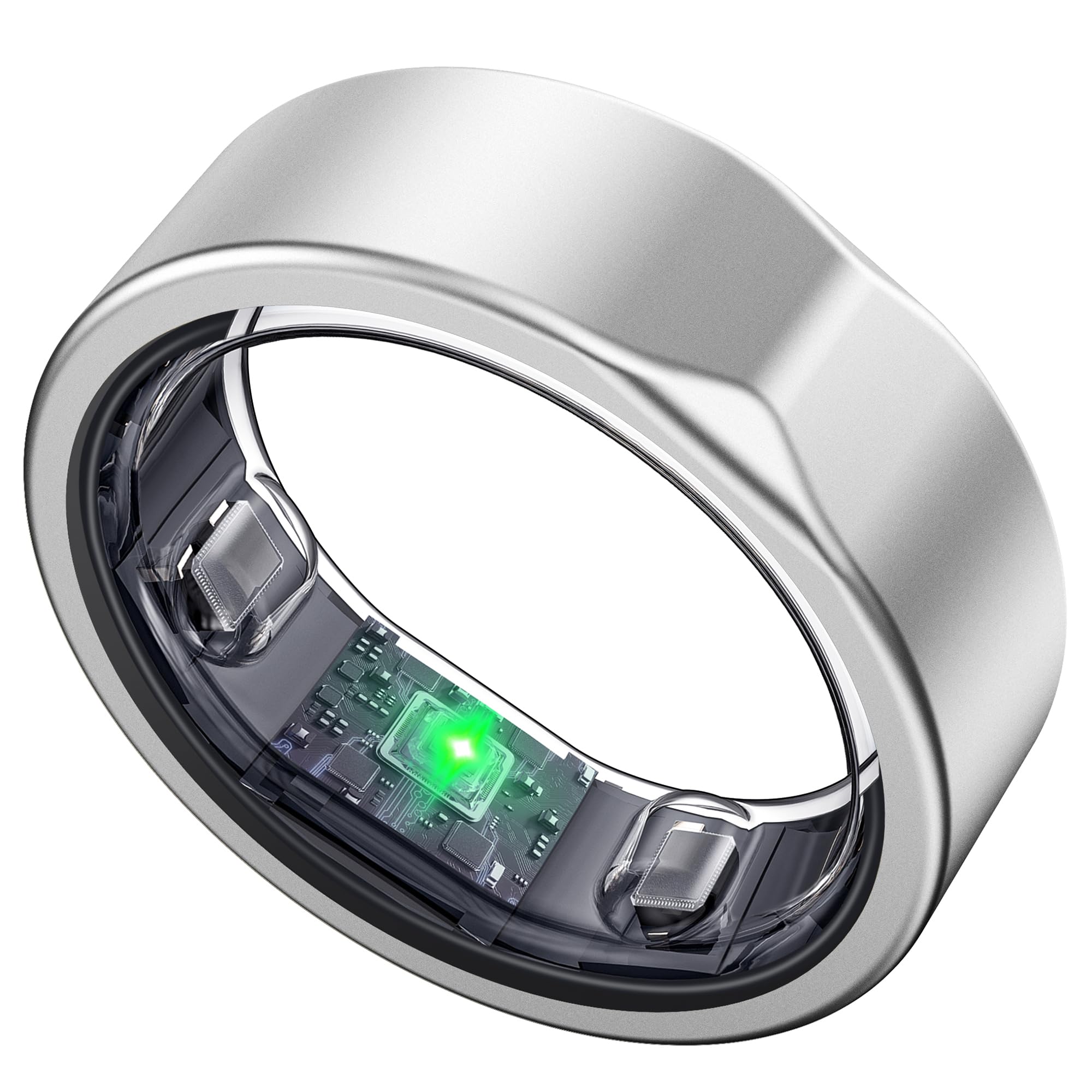SEEKZERO Smart Ring for Women Men - Titanium Fitness Ring with Heart Rate Step Counting Calorie Sleep Tracking
