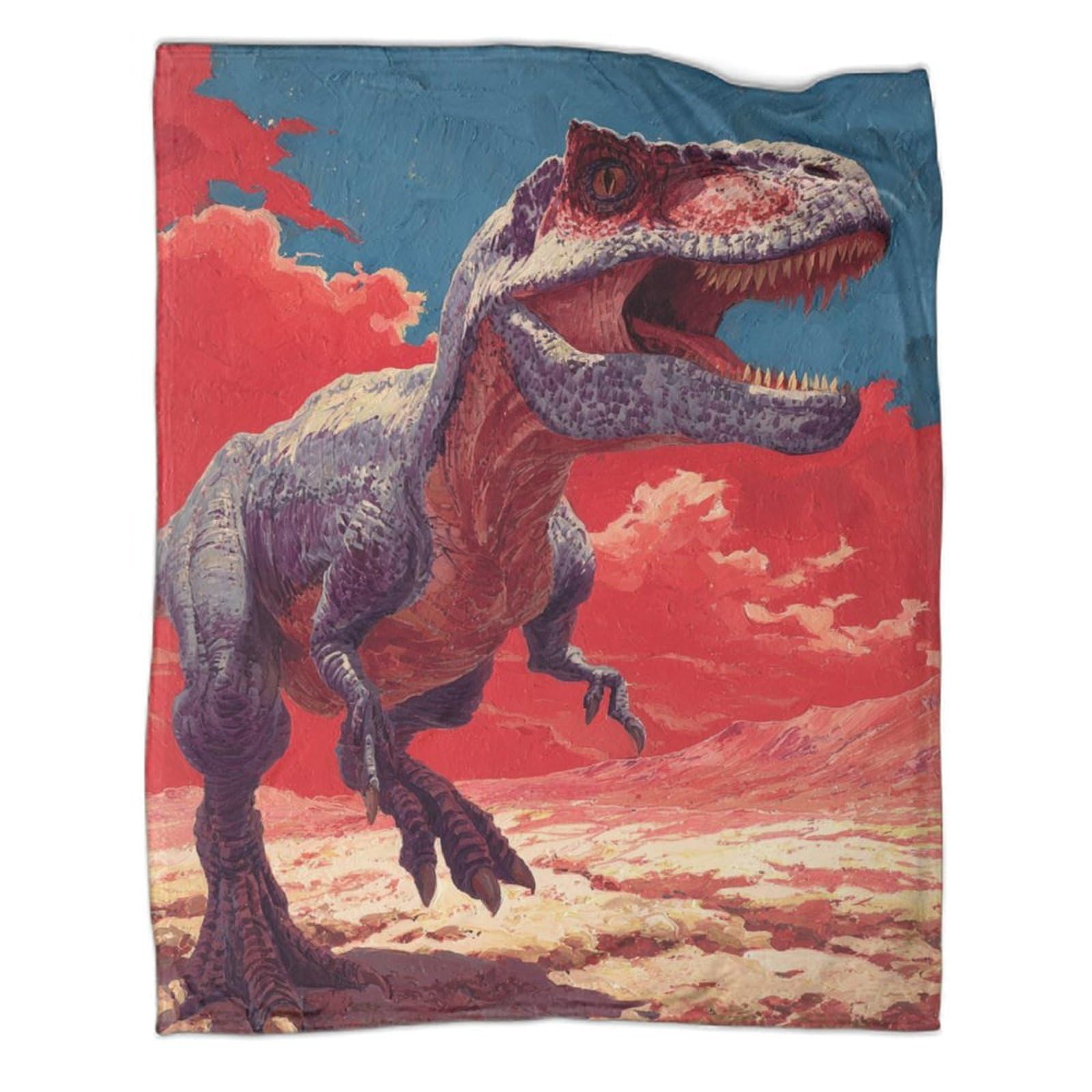 Disegno a Guazzo di un Dinosauro Ropa Cama Para Adolescente Estampada Manta De Felpa Cómoda Y Suave Y Esponjosa Adecuada Para Sofá Cama Sofá 80x90inch(200x230cm)
