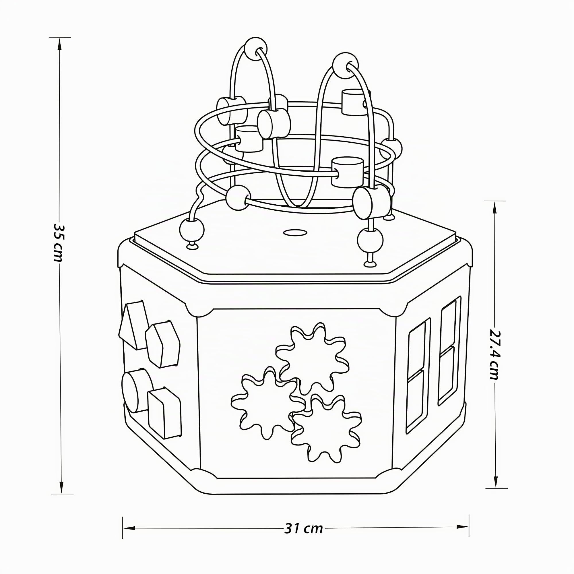 Tooky Toy Cubo attività Bambini 7 in 1 in Legno FSC con Labirinto di Perline e Abaco, Gioco Montessori Educativo, Stimola Motricità Fine e Sviluppo Cognitivo e Sensoriale, da 2 Anni