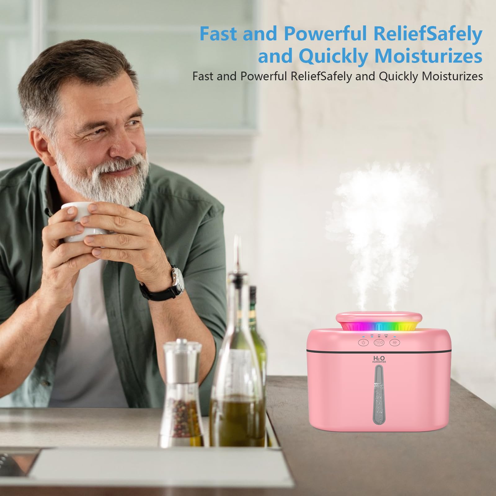 Luftbefeuchter schlafzimmer 2L air humidifier raumbefeuchter baby pflanzen humidifier for bedroom vernebler luftbefeuchter kinderzimmer for plants Ruhig 28dB,Benötigt Stromanschluss zum Betrieb.