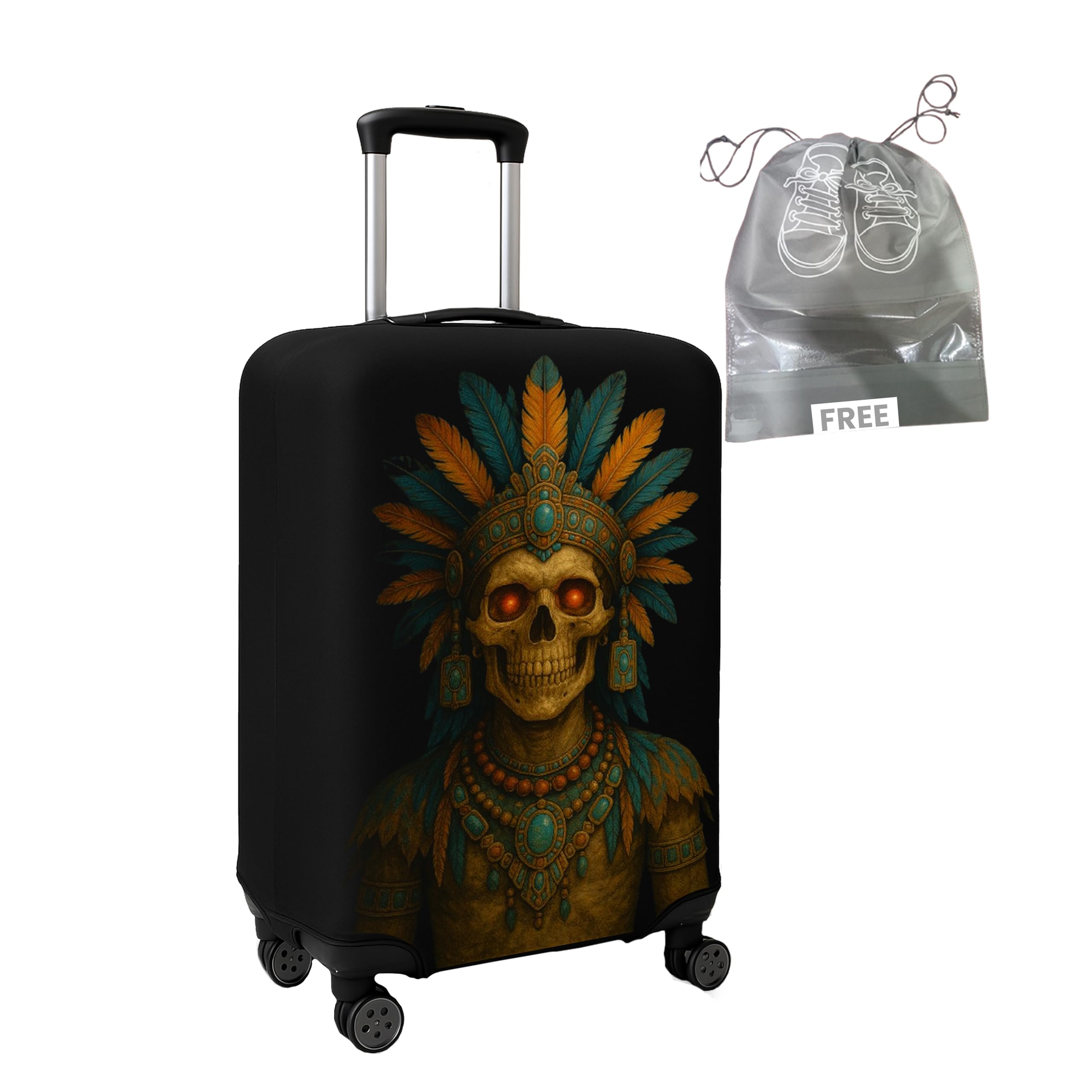 Spendex Polyester Protective Luggage Cover | Hard Luggage Trolley Bag Cover | Washable | Dust Proof | Stretchable | S - 20 inch | Aztec-picture-23