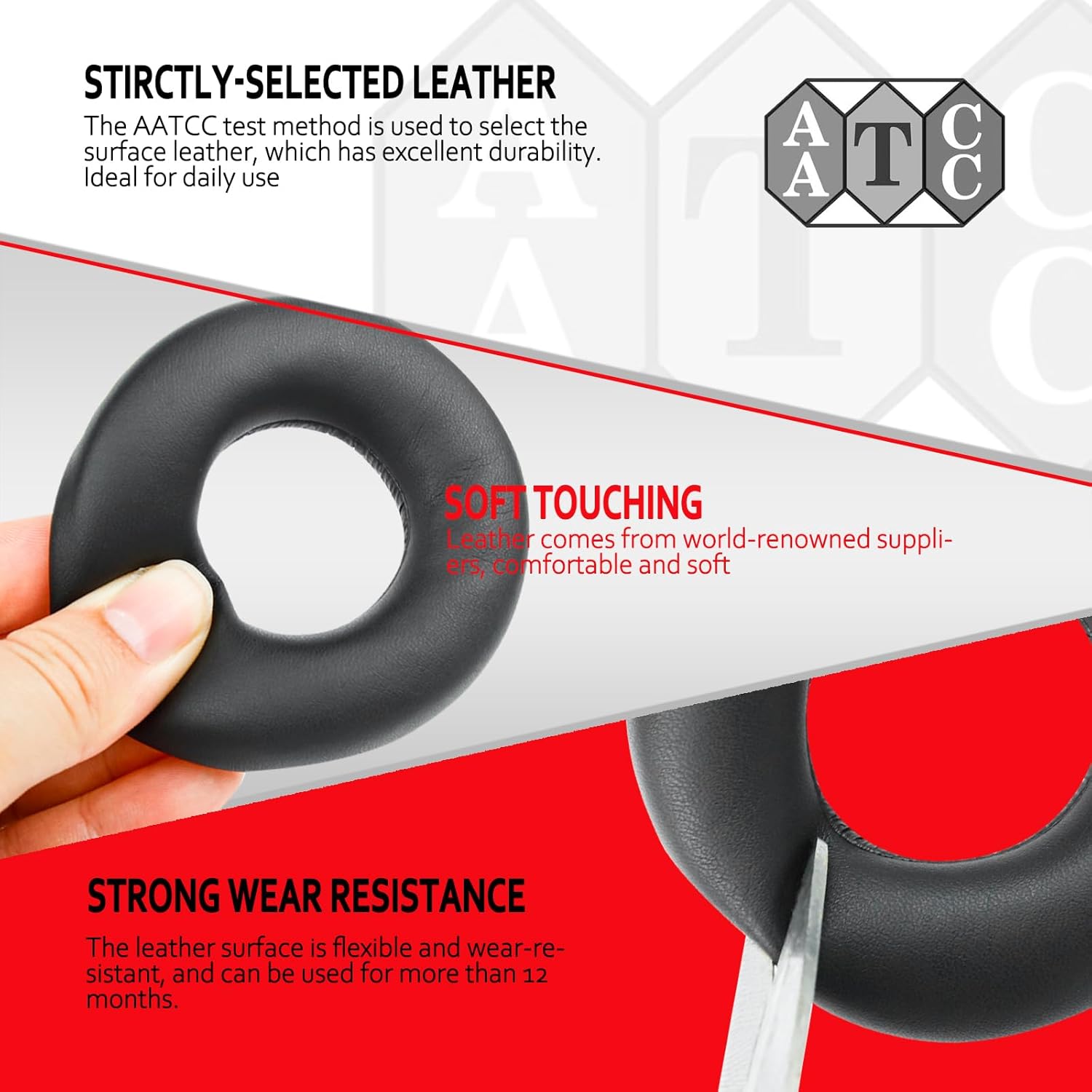 Krone Kalpasmos Replacement Earpads for Sony WH-CH520N Headphones, Sony Ear Cushion Compatible with Sony WH CH500N, Sony WH-CH510N CH520N Ear Pads (Black) - Image 5