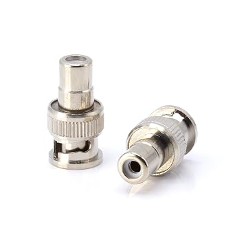 محول CIMPLE CO BNC إلى RCA ، 4 عبوات ، فضي معدني ، متوافق تمامًا مع تطبيقات 75Ohm ، مثالي لتركيب الكابلات المحورية CCTV