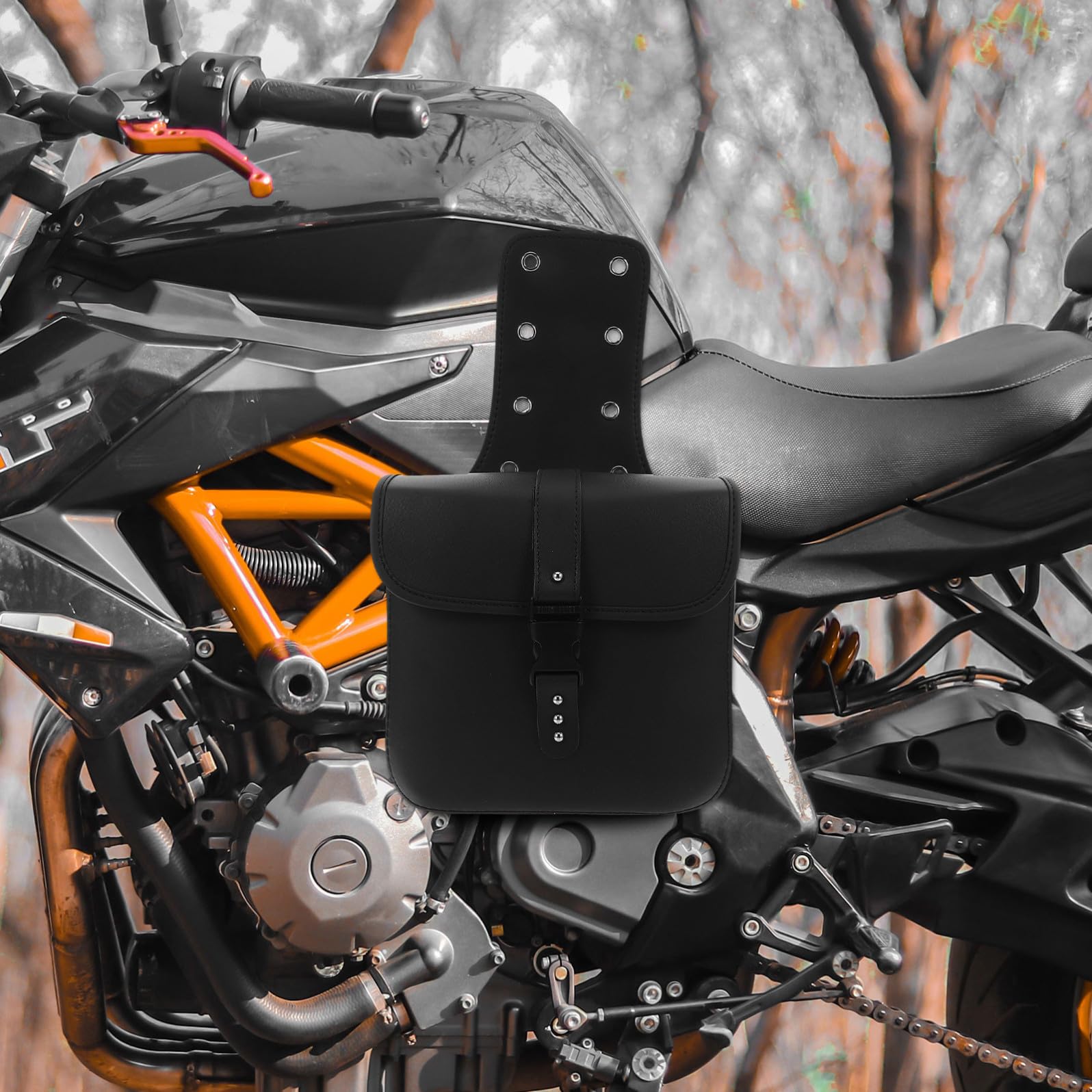 Borsa Laterale Moto in Pu, Mini Bisacce da Sella per Motocicletta, Pratica e Resistente, per Uso Quotidiano, Nero