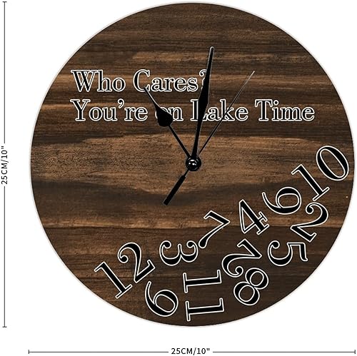 Vista 54 de Round Wall Clocks Whatever I'm Late Anyway Wood Wall Clocks Vintage Brown Wood Grain Distressed Clocks Battery Operated Rustic Shabby Wooden Clock