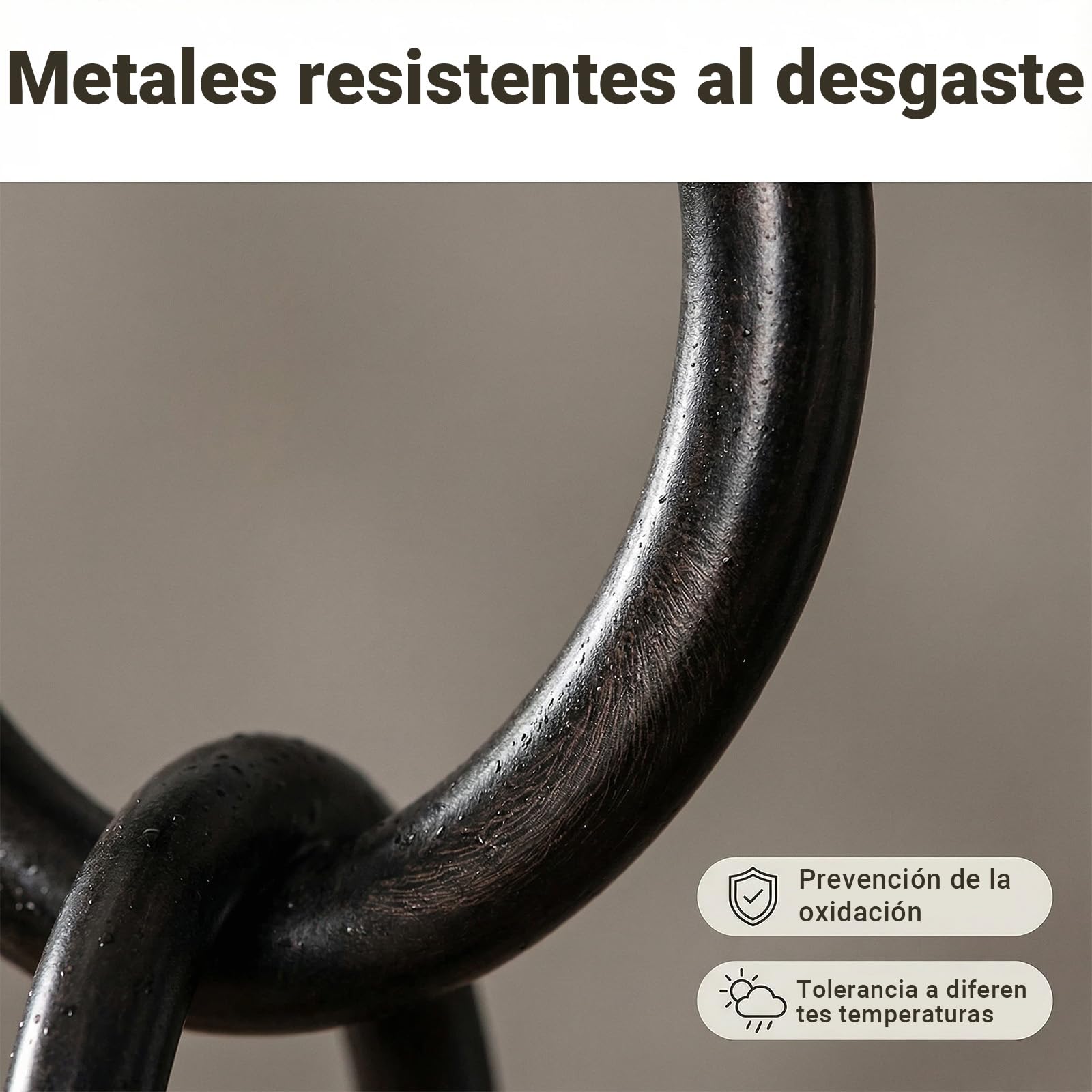 Colector de Lluvia Metálico con Cadena Guía, Función Decorativa y de Drenaje para Balcón y Patio, Reemplazo para Bajantes de Techo 6m(19.7ft)