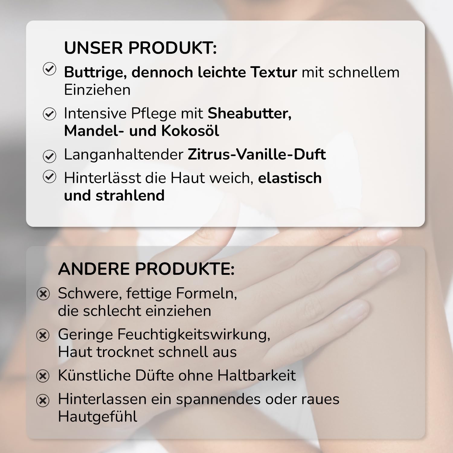 Active Luxe Premium Body Butter, 200 ml | Intensive Feuchtigkeit, Kokosöl, Sheabutter & Mandelöl, Duft von Orange und Vanille, Für trockene Haut