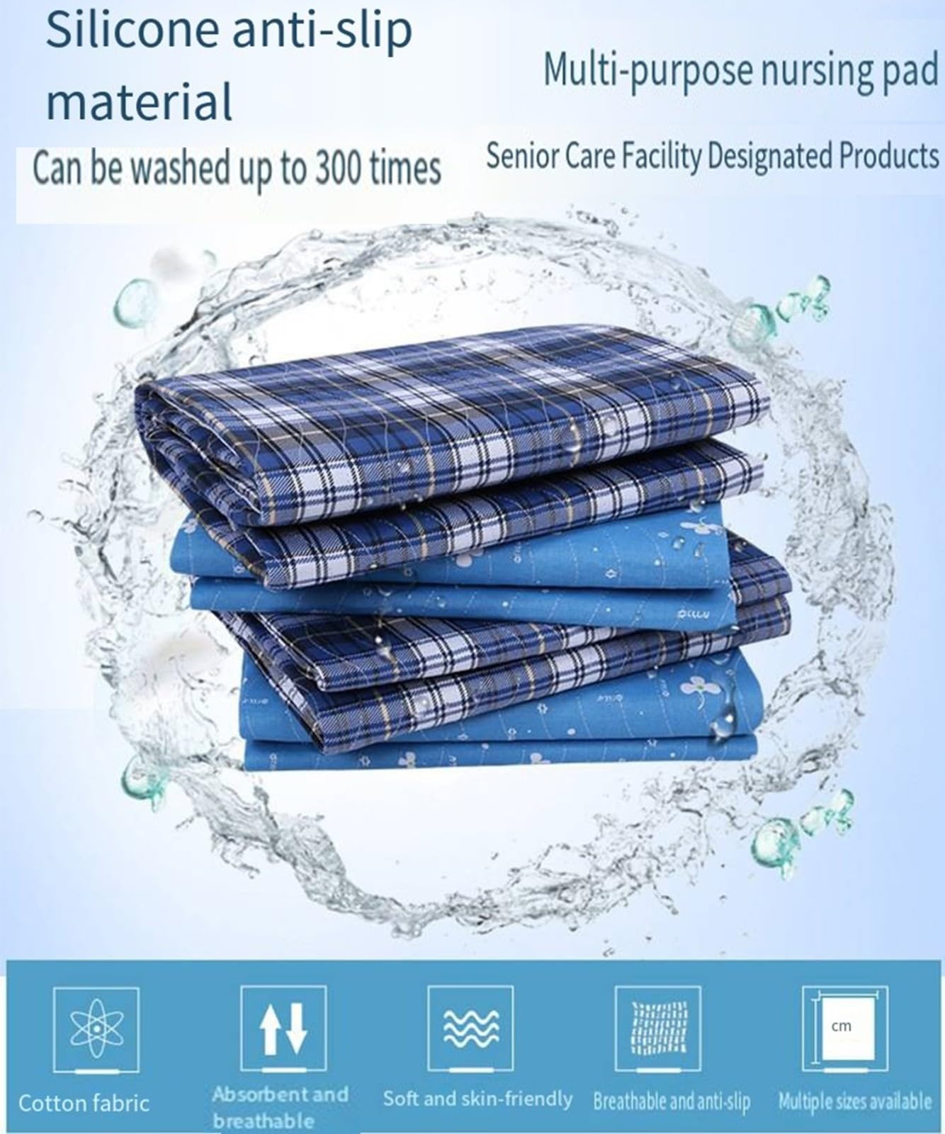 Empapador Cama Adultos Y Niños Lavables Protección,Impermeable Reutilizable, Absorbente,A Prueba De Fugas,Compresas Anti-Orina,Colchones Anti-Orina Para Pacientes,Parálisis,Encamados A,120×180CM