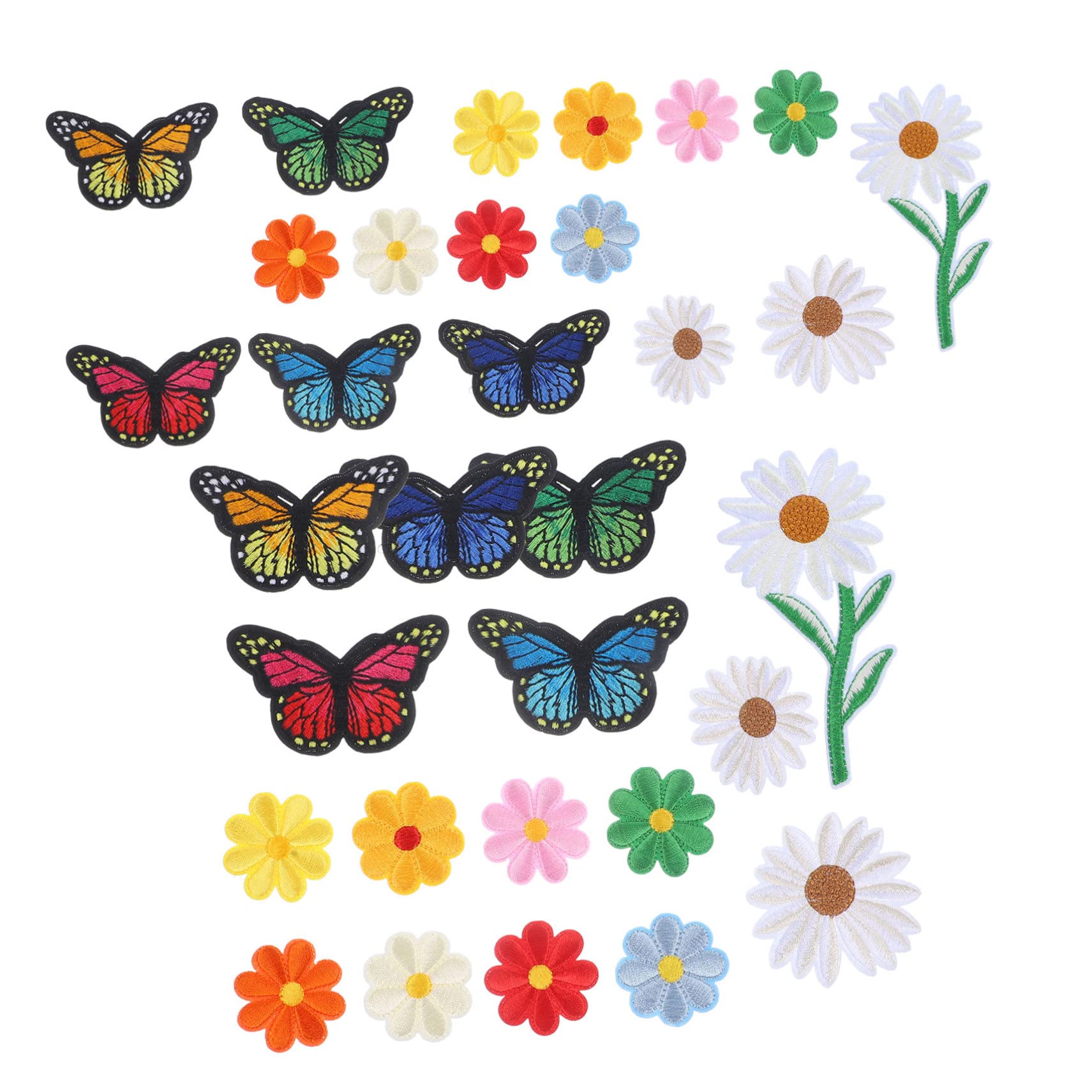 NUOBESTY 195stücke Teiliges Blumen- Patches Zum Aufbügeln Hochwertige Stickerei Für Kleidung Jeans Und Taschen Für -projekte Und Reparaturen Einfache Anwendung Und Langlebig