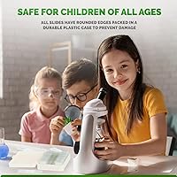 Vista 8 de Microscopio AmScope PS25 preparado portaobjetos de set para Biológica Básica Ciencia Educación, 25 Diapositivas, incluye carcasa ajustable de madera