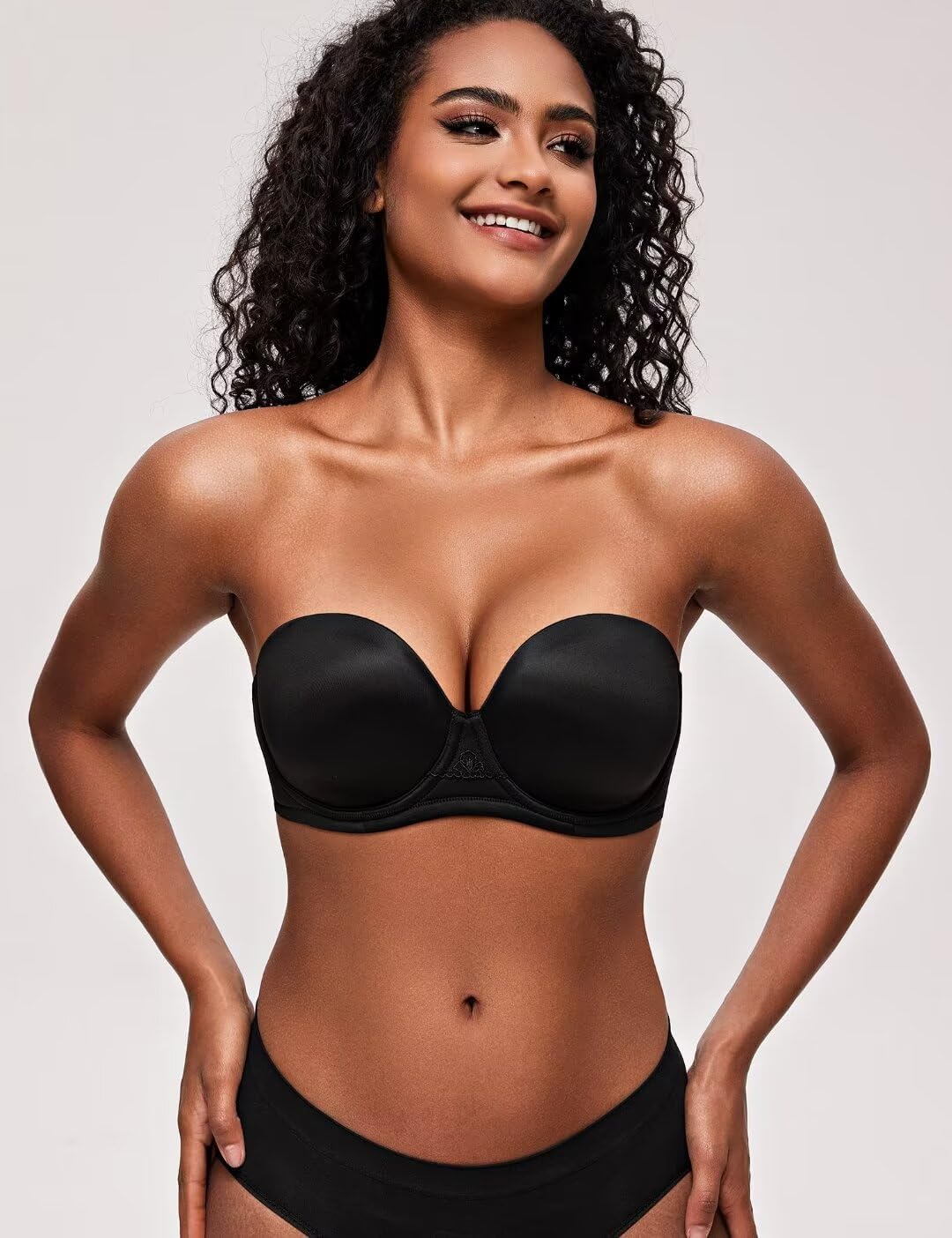 Deyllo Women's Strapless Bra Padded Cup Plus Size Multiway Bras Underwire Support