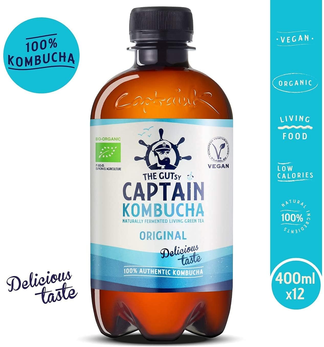 Captain Kombucha Original, Té de burbuja - 400 ml.