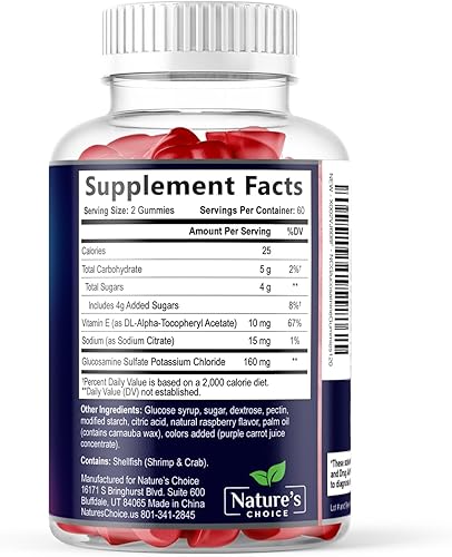 Miniatura 9 de Gomitas de apoyo articular – Suplemento de goma de glucosamina extra fuerte con vitamina E – Apoyo natural para la salud y flexibilidad