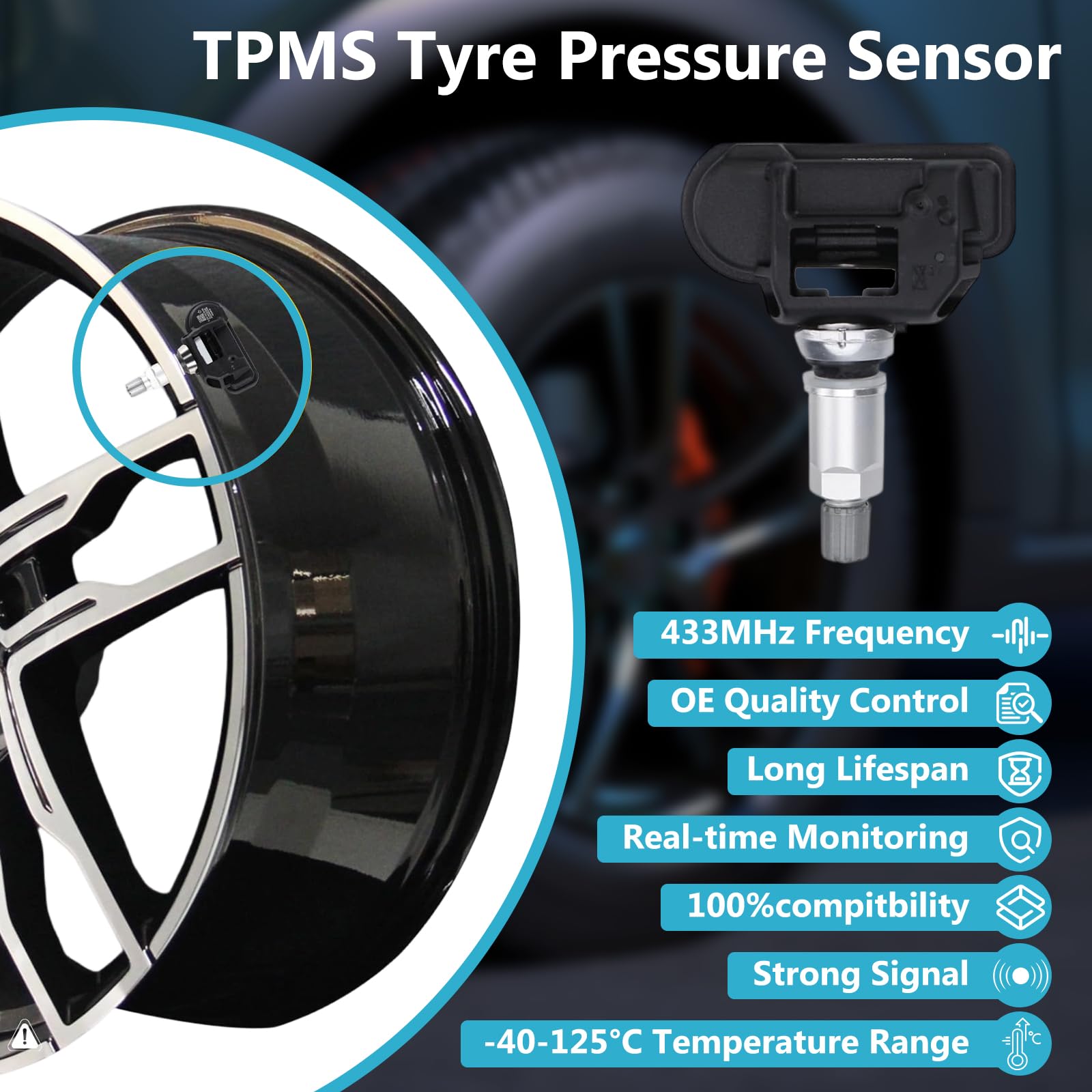 4 sensores de presión de los neumáticos 433 MHz TPMS, A0009050030 | Sensor RDKS A0035400217 0009057200 para Mercedes Benz C-Klasse W205 GLC X253 GLE W166 CLA CLS E S-Klasse Ersatz