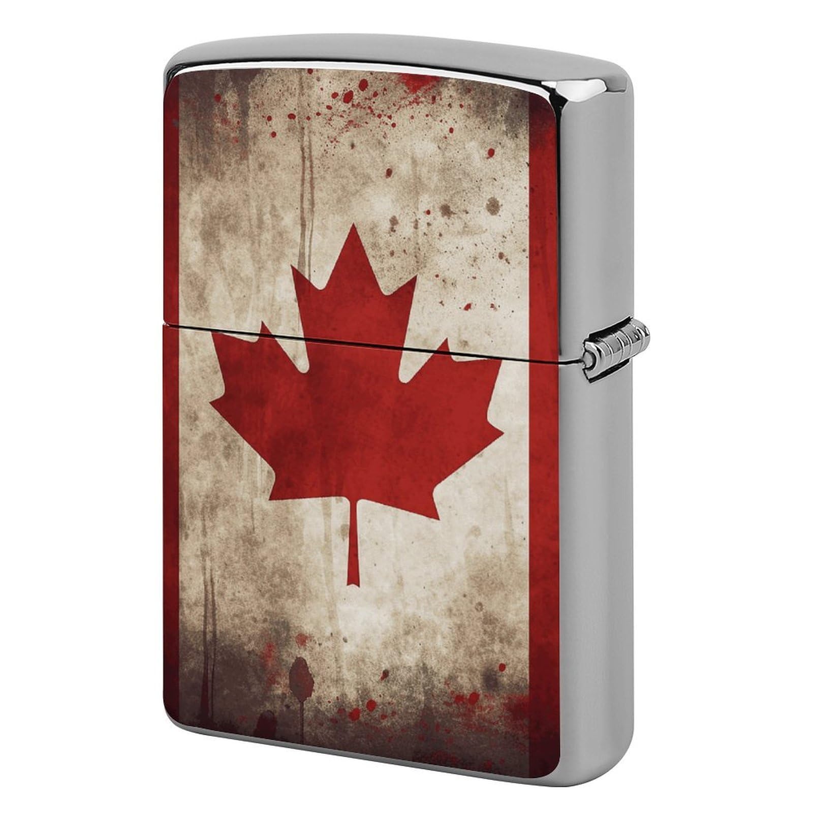 Retro Canada Flag Lighter Cover for Men, Personalized Lighter Case for Birthday Gift, Flip-Top Lighters Protective Cover, Portable Lighters Shell for Outdoor, Travel