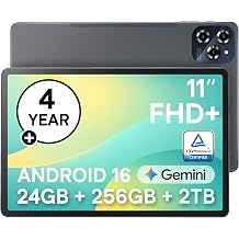 TABWEE 11 Inch Android 16 Tablet, 2K FHD, Widevine L1, 24GB RAM + 256GB ROM