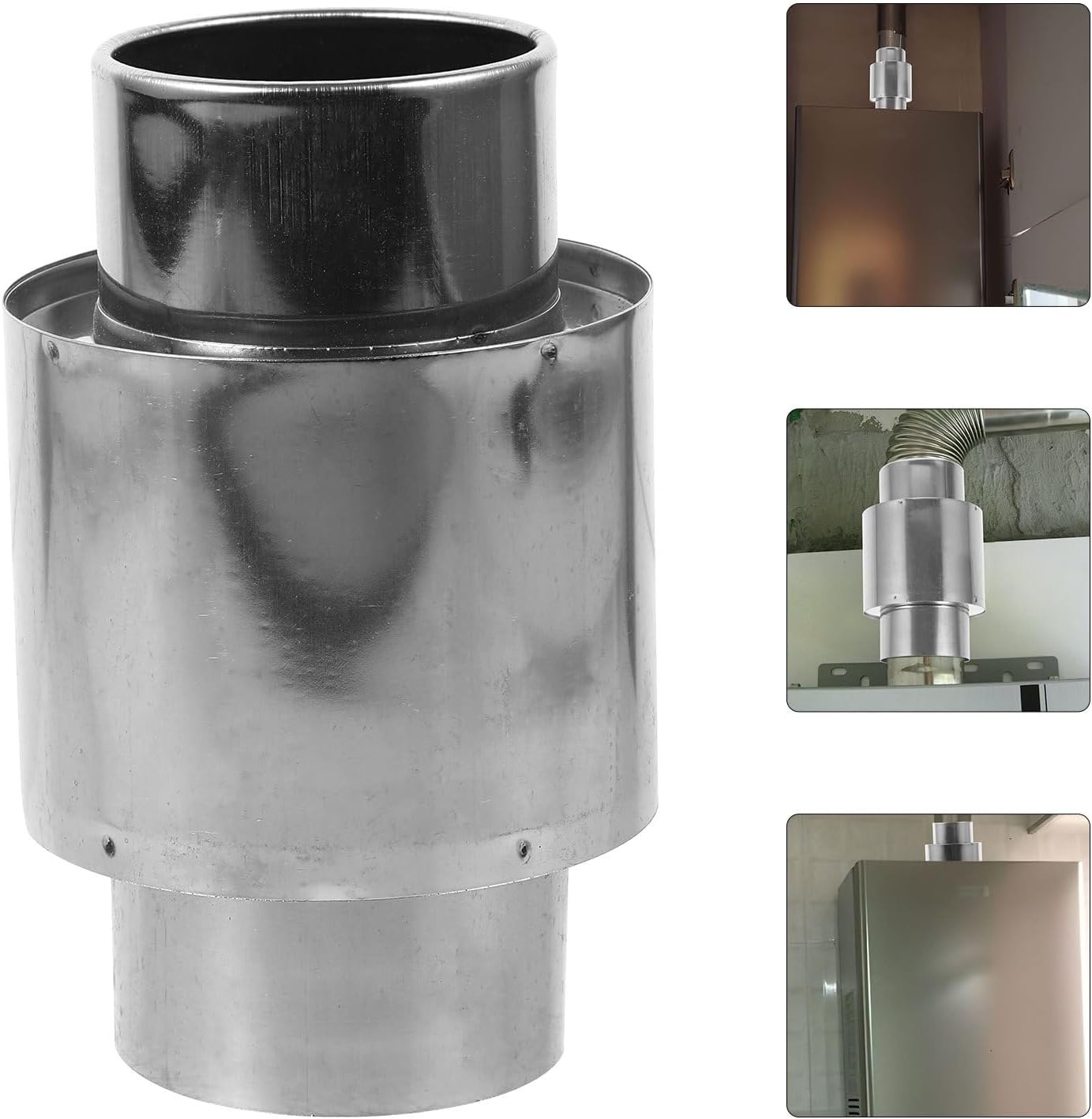Hemoton Windproof Hood for Gas Water Heater Exhaust Pipe Backdraft Preventer with Anti-Freeze Cap 4.33X2.55 Inches Durable Vent Cover for Industrial and Plumbing Applications