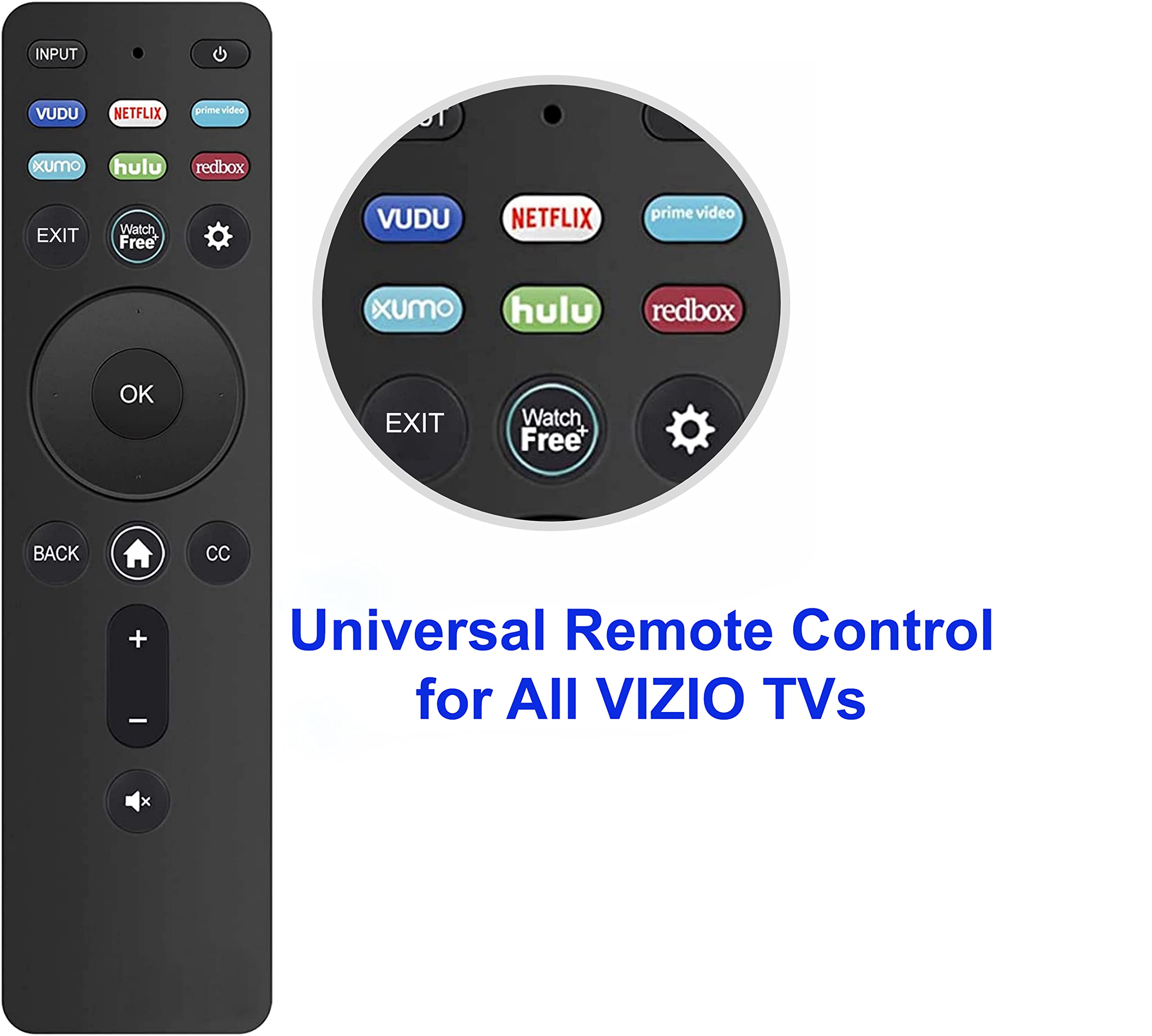 Telecomando universale XRT260 per tutti Vizio LCD LED 4K HDR Smart TV senza comando vocale con pulsanti Netflix, Prime Video, Hulu, XUMO, VUDU, Redbox