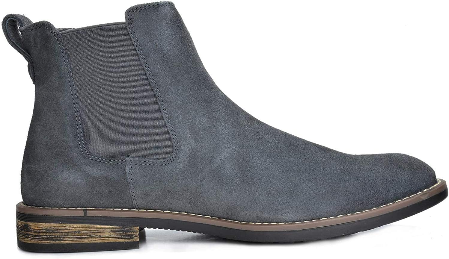 Bruno Marc Men's Suede Leather Chelsea Ankle Boots 6.5 Grey