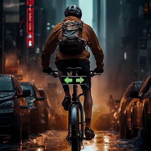 Miniatura 3 de GOTUS Luz trasera LED programable para bicicleta, luz trasera para bicicleta, con velocímetro y aplicación, texto personalizado, patrones, pantalla