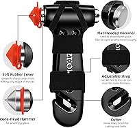 Vista 2 de Martillo de seguridad lindo con rompeventanas y cortador de cinturón de seguridad, martillo de escape de emergencia para automóvil, herramienta