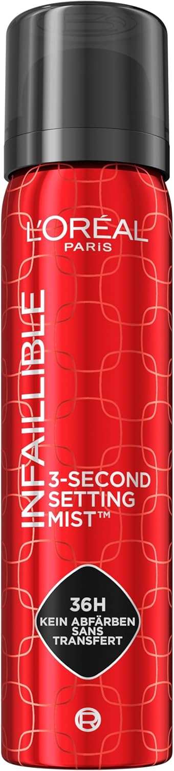 L’Oréal Paris – Spray Fixateur de Maquillage Infaillible – Résistant à l’Eau – Tenue Jusqu’à 36h – 75 ml