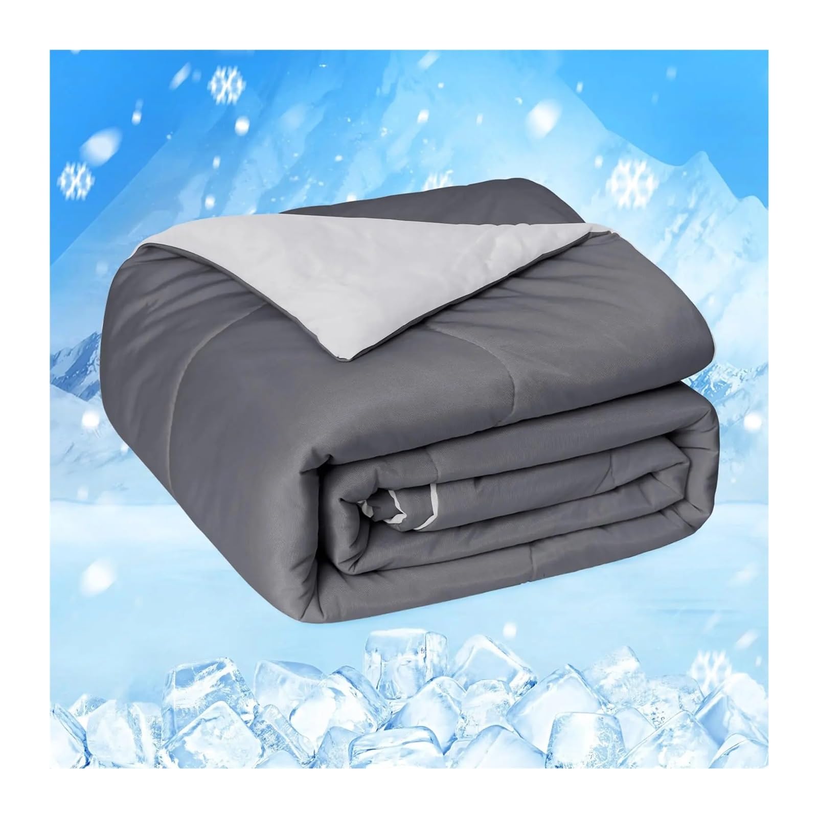 EBzvblxm Cooling Blanket for Summer, Cooling Blanket Double-Sided Cold Fabric Multicolor Multiple Sizes for Night Sweats(Grey,Queen)