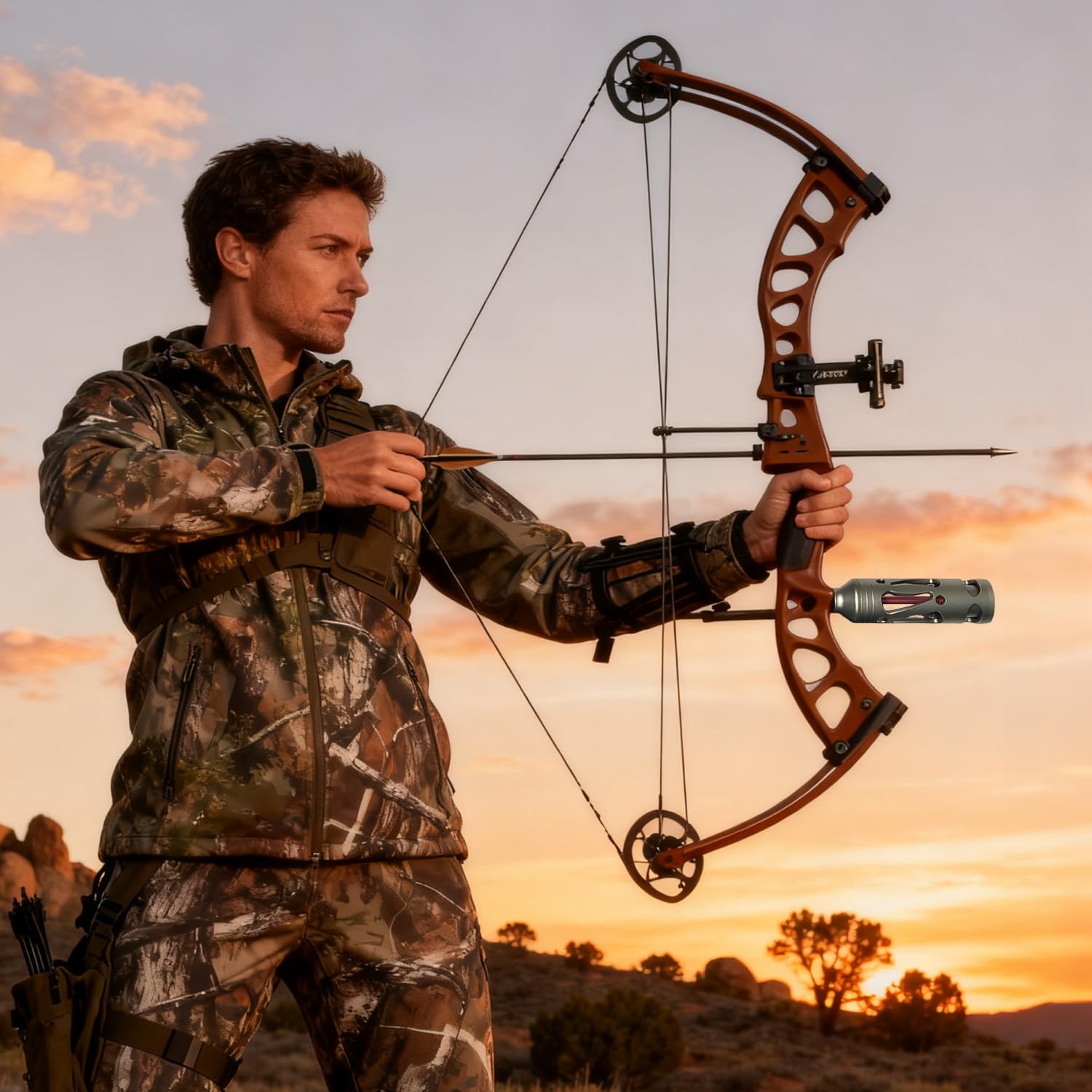 THREE ARCHERS Bogenstabilisator für Compoundbögen – Vibrationsdämpfer für Bogenschießen & Jagd, CNC- Aluminium-Stabilisator Schalldämpfer Schock Absorber Bogen Balance Bar