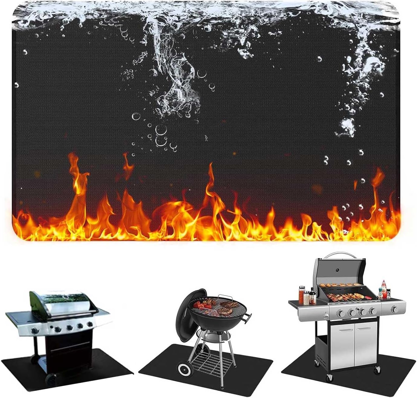 Thickened 48 * 90In Under Grill Mat for Outdoor and Indoor,Perfect for Outdoor Barbecue Spots,Fireproof, Waterproof Grill Floor Pads Fire Pit Mats Fireplace Mat