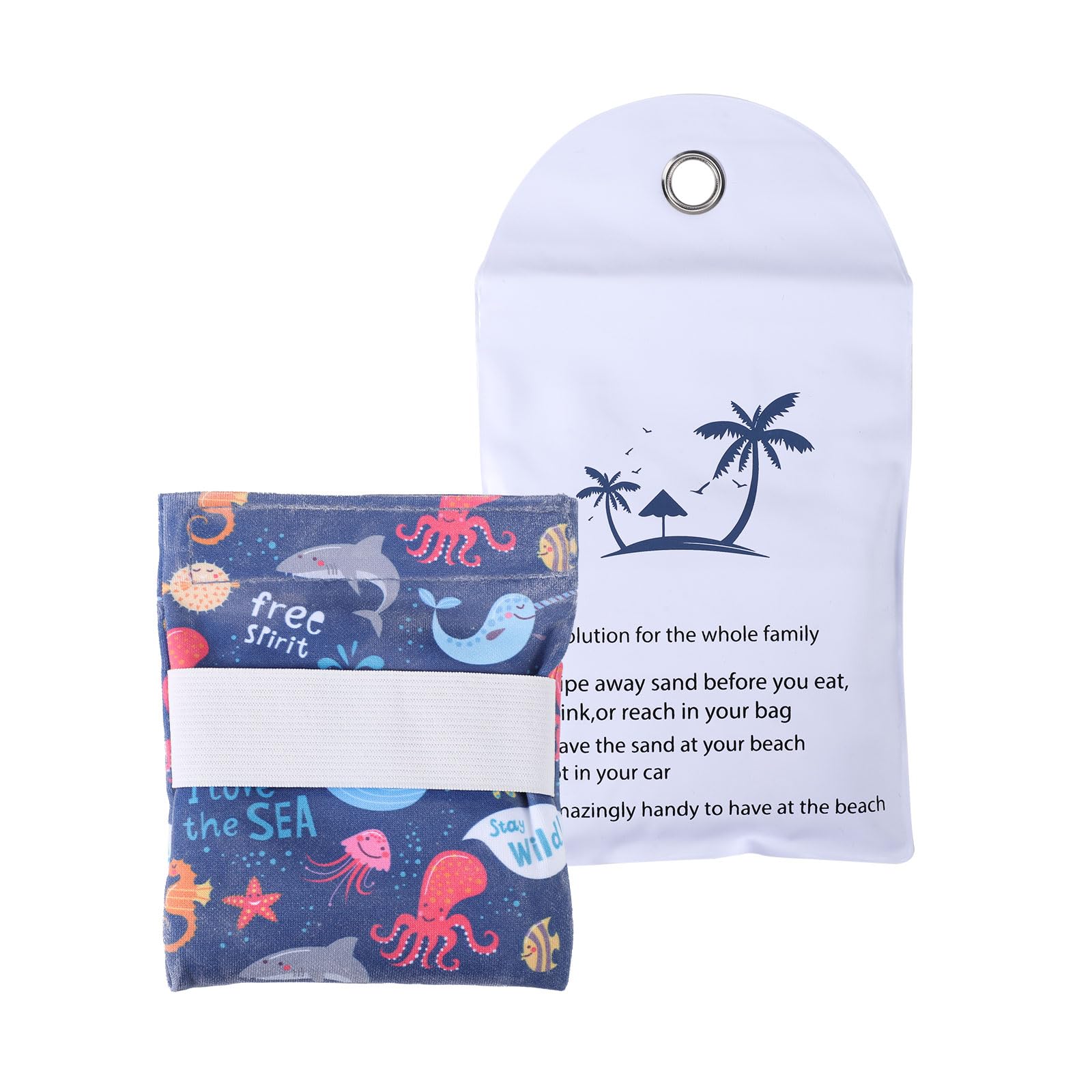 Lyreh Sand Remover Bag, Mild Formula Beach Sand Removal Pouch with Water-Proof Zipper Storage Bag Beach Vacation Essentials for Honeymoon Seaside