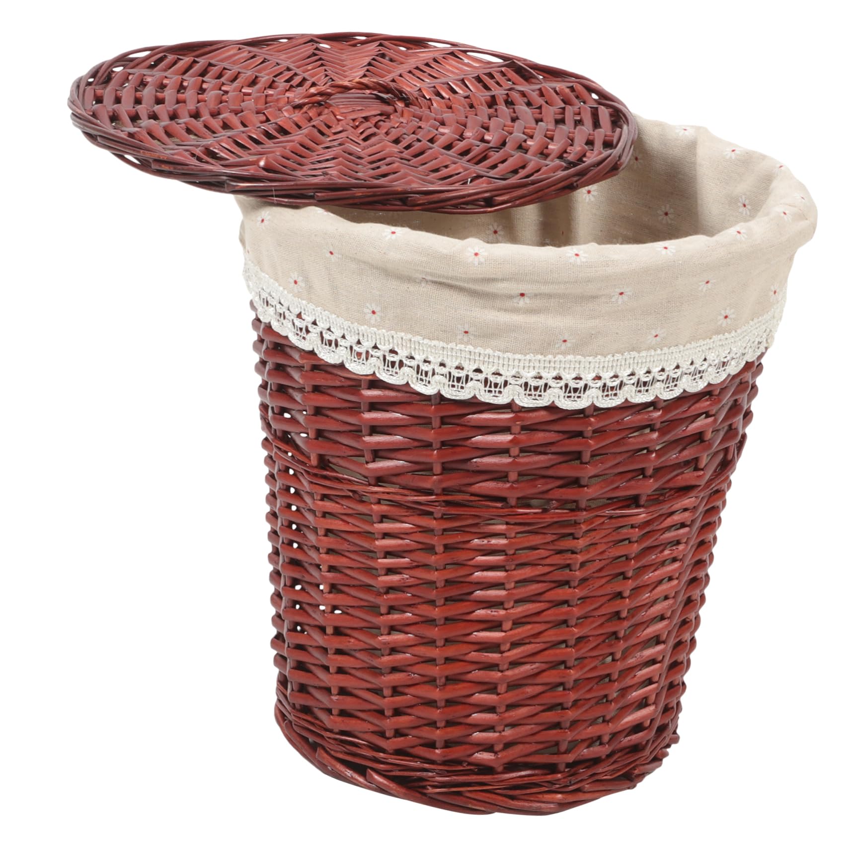 Panier à linge tissé marron chic : bac de rangement maison et coffre à jouets