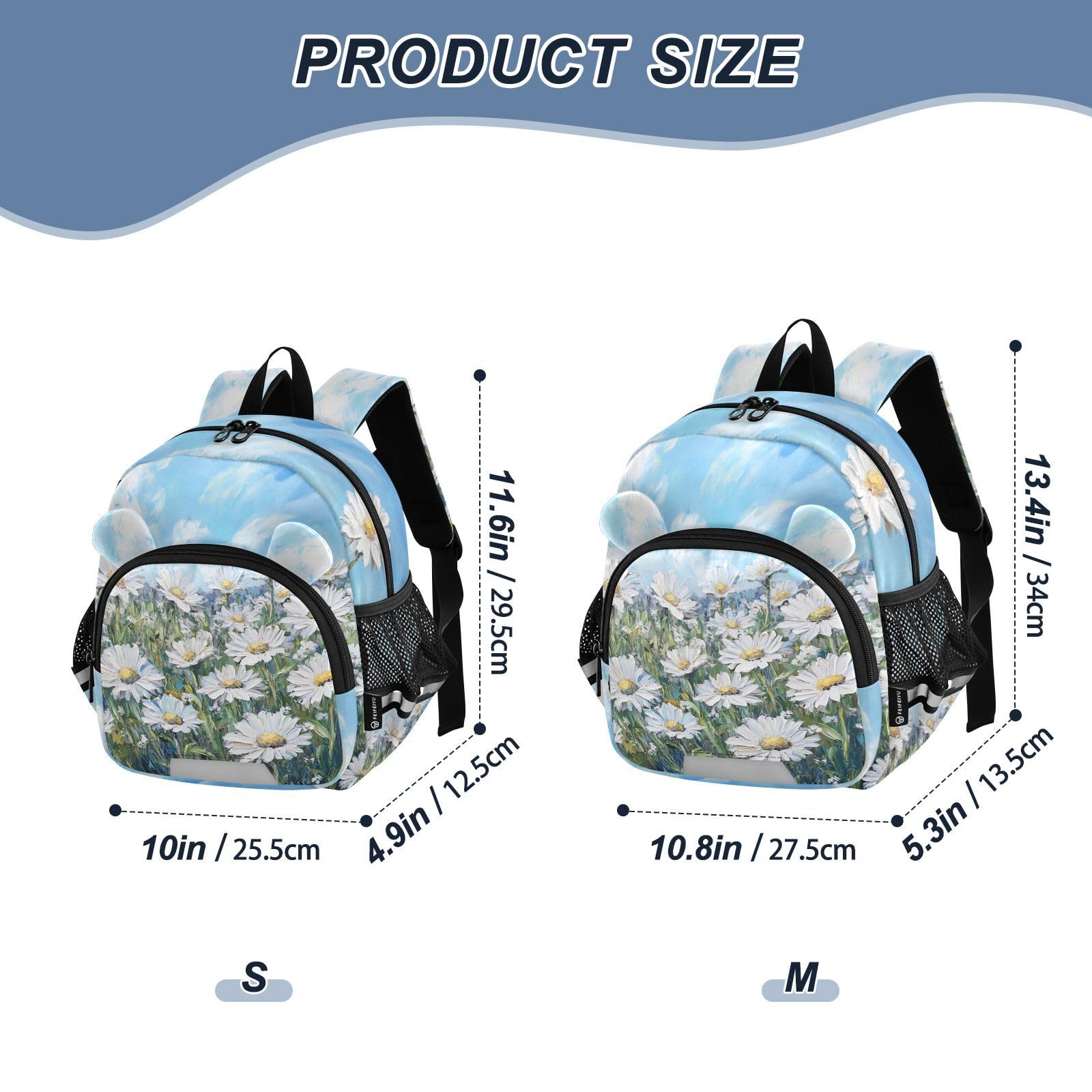 Flower Field Toddler Harness Backpack for Boys Girls 3-6 Years Kids Backpack with Anti Lost Safety Leash Child Leash Backpack for Travel Preschool Walking