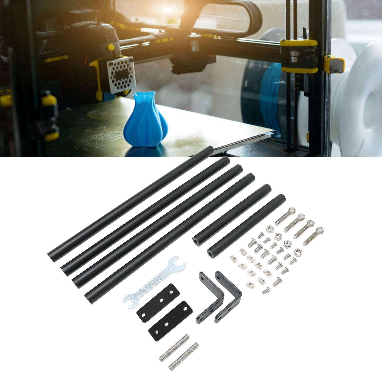 Aramox Zestaw Prętów Wspierających do Drukarki 3D, Metalowy Pręt Ciągnący