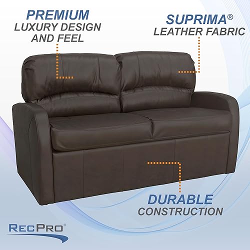 Miniatura 20 de RecPro Charles - Sofá cama de 65 pulgadas con cuchillos Jack con brazos, muebles de autocaravana, abrazador de pared cero (café)