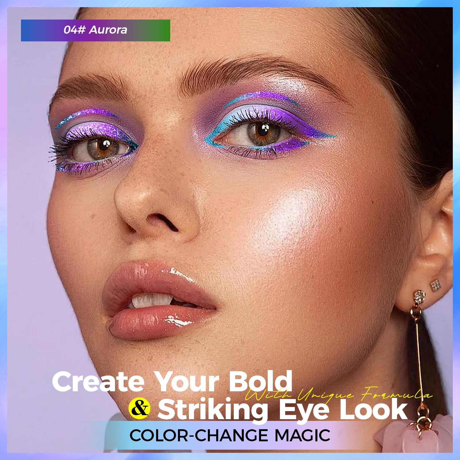 Greyghost Matita Eyeliner Retrattile Multicolore, Eye Liner Waterproof Smudge Proof Metallic Eyeliner Pen 24h Long-Lasting Gel Eyeliner High Pigmented Eyeliner Pencil (#04)