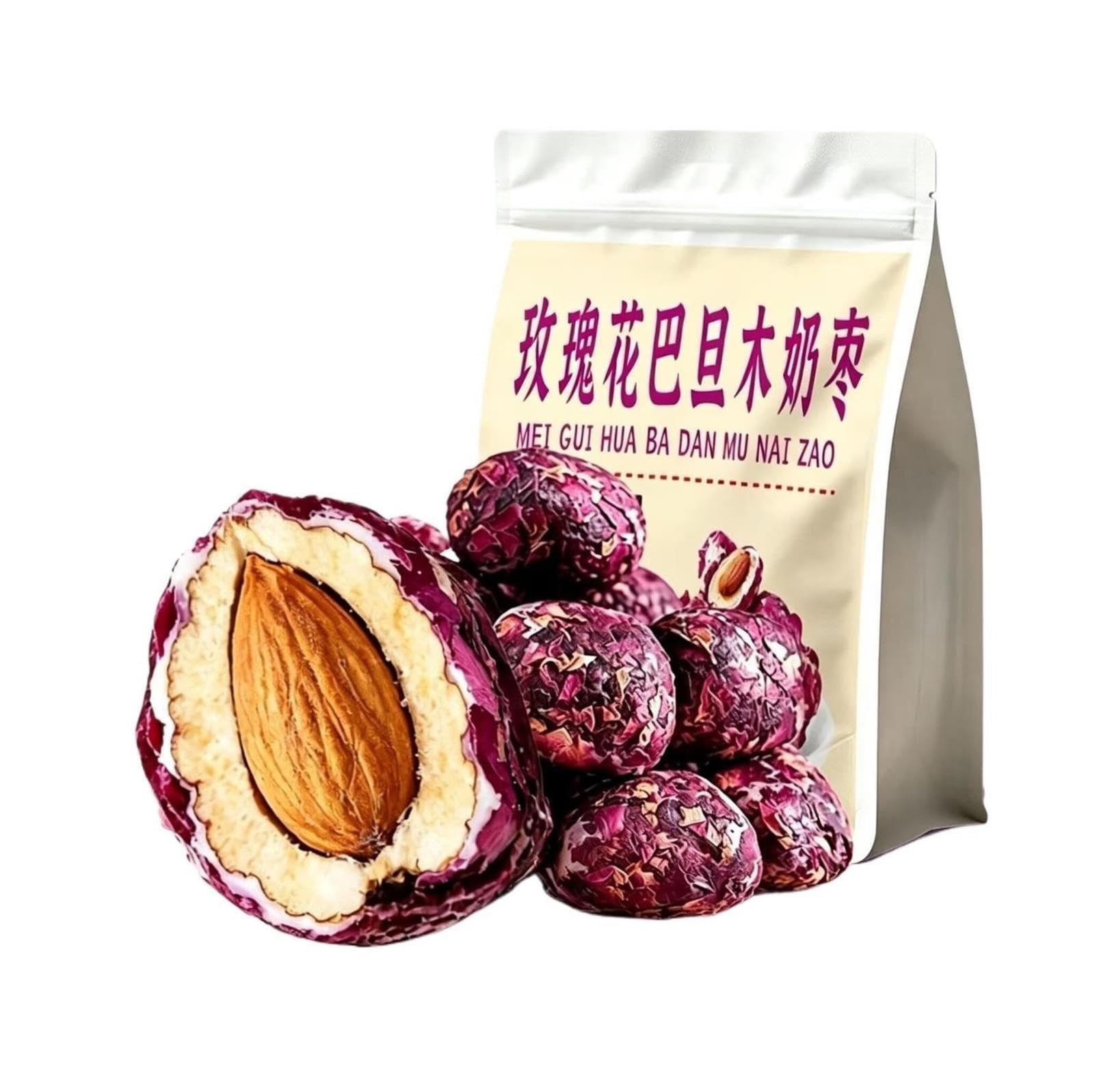Giuggiole al latte ripiene di rose e mandorle: snack confezionati singolarmente, ricchi cremosi, deliziosi(3bag)