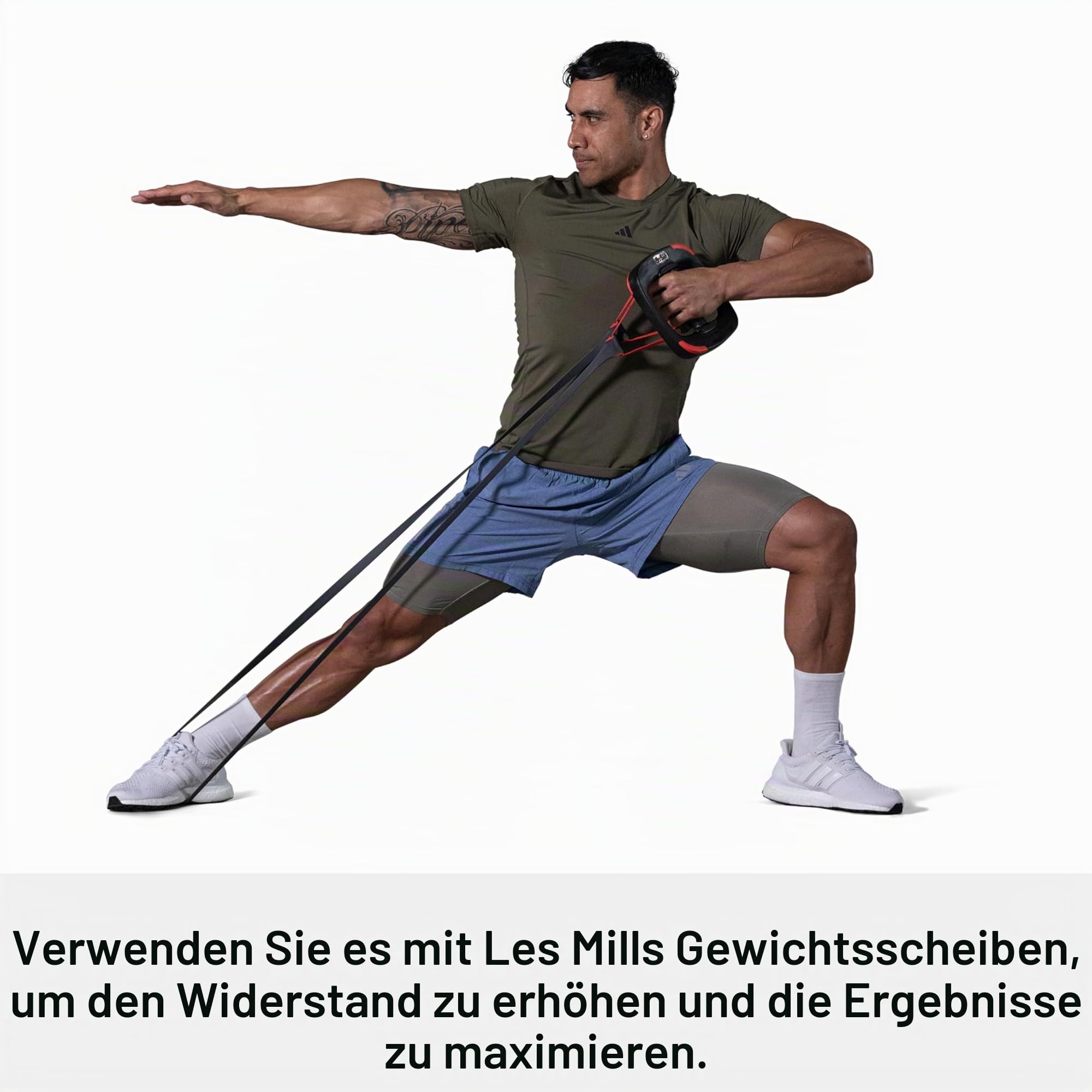 Les Mills™ SMARTBAND Extreme™ Widerstandsband mit Griffen für effektives Training und Stretching zu Hause