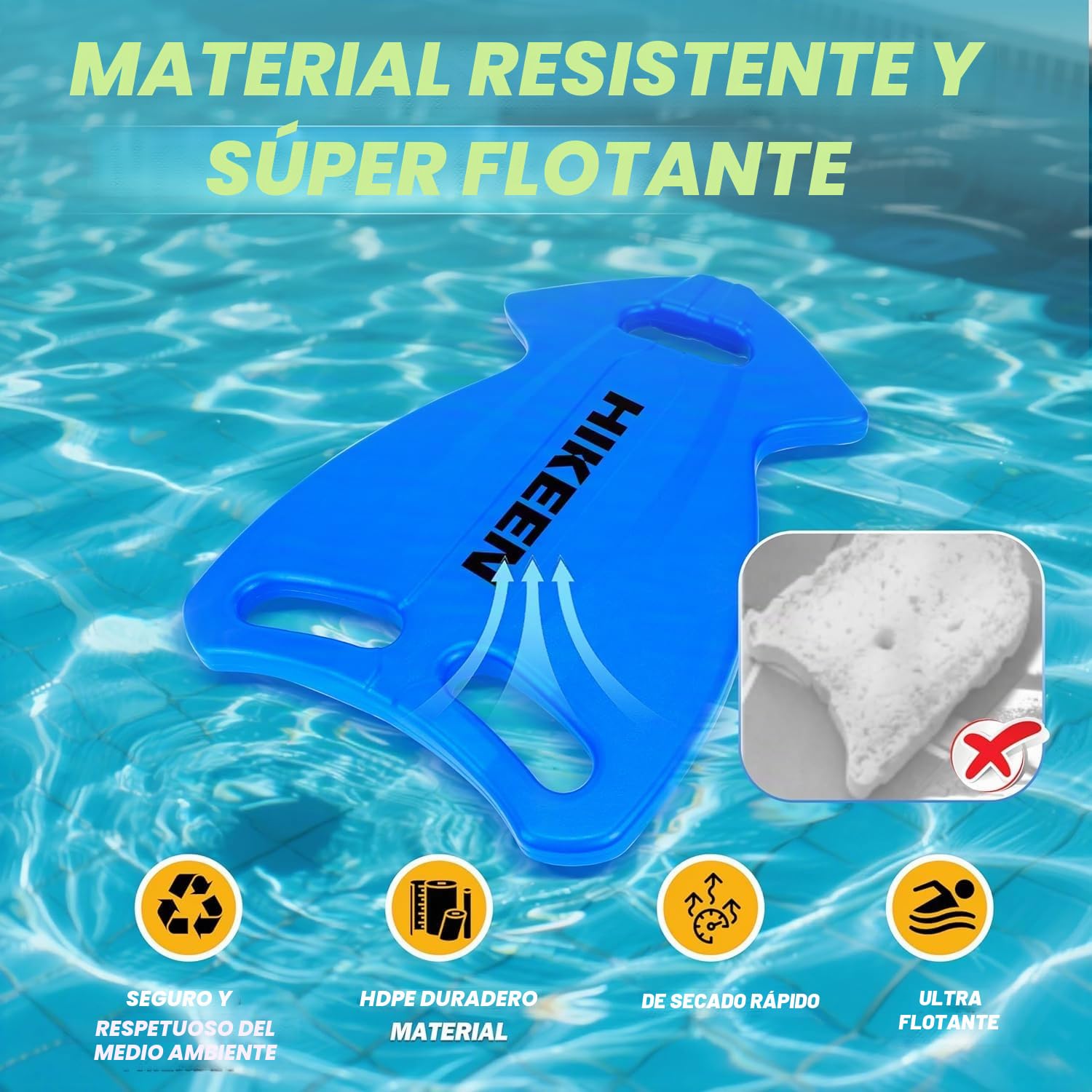 Hikeen Tabla de Natación Grande Tamaño con Múltiples Asas: Tabla Flotadora de HDPE de Alta Flotabilidad para Adultos, Natacion Accesorios para Piscina Aguas Abiertas