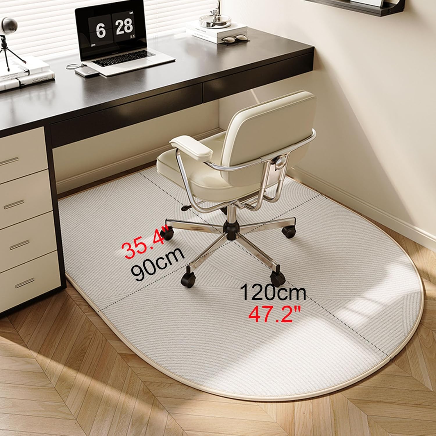 Office Chair Mats Arch Computer Desk Floor Mats Under The Desk Carpet Non-Slip Backing Easy to Clean Suitable for Tile and Hardwood Floors Office Floor Mats (120x90cm/47.2x35.4)