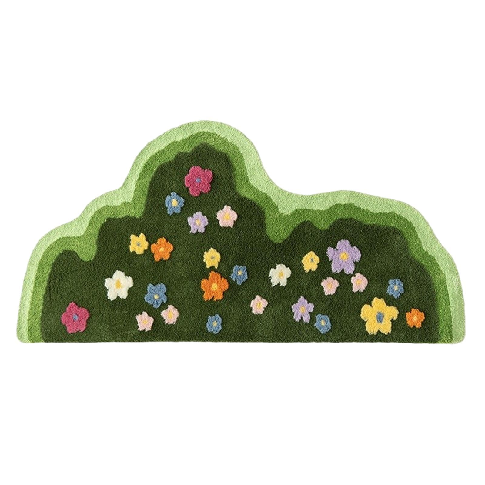 LOVIVER Tapis de Sol décoratif, Absorbant l'eau, Doux, antidérapant, Lavable, Tapis irrégulier, Plantes, Fleurs, pour Salle de Jeux, Chambre à Coucher