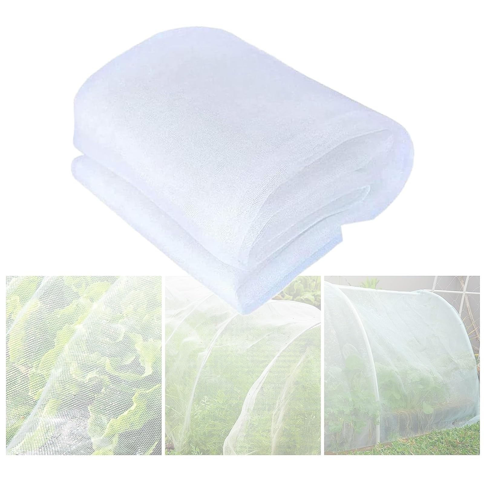 Garden Insect Netting, Garden Vegetable Plant Protect Net 60 Mseh, Insect Screen Window, Grass Seed Covering Net, Crop Bird Proof Net Fine Mesh for Crops Fruits Greenhouse(1x15m)