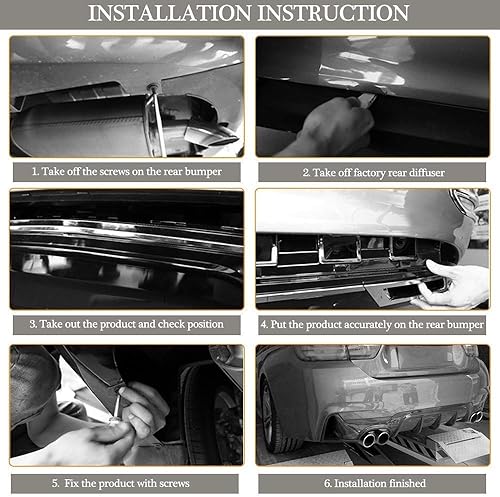 Miniatura 8 de MCARCAR KIT Difusor trasero de fibra de carbono para BMW Serie 2 F87 M2 Coupé 2016-2020 CF difusor de parachoques trasero inferior Kit de cuerpo de