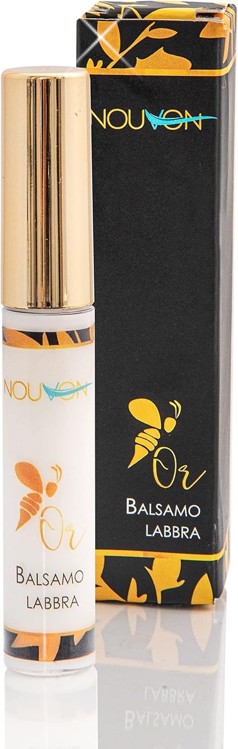 Nouvon – Voedende biologische lippenbalsem met hyaluronzuur, filler-effect, pure formule met bijengift. Vitamine C, jojoba-olie I remodellerend, hydraterend, anti-rimpel, beschermend, 10 ml