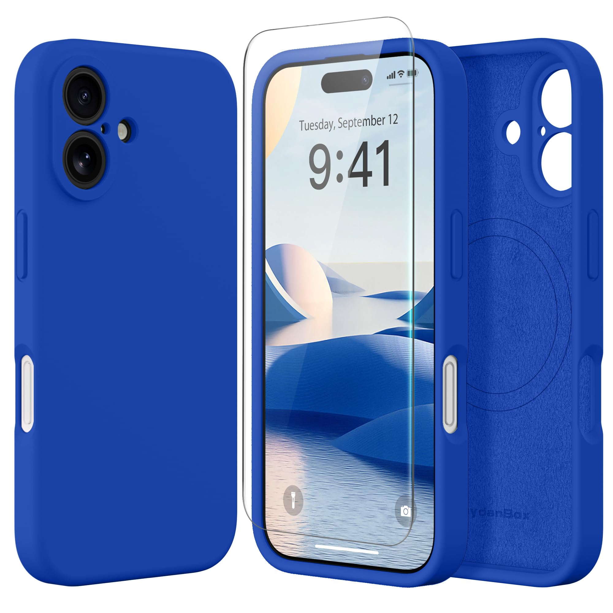 Magnetic for iPhone 16 Plus Case Silicone Klein Blue