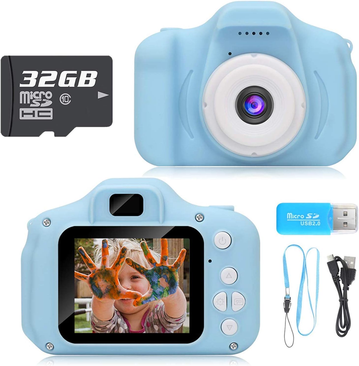 Hachi's Choice Toys for 3-9 Year Old Boys Toddlers, Kids Camera Gifts for Boys Age 3 4 5 6 7 8,Blue(32G SD Card Included)